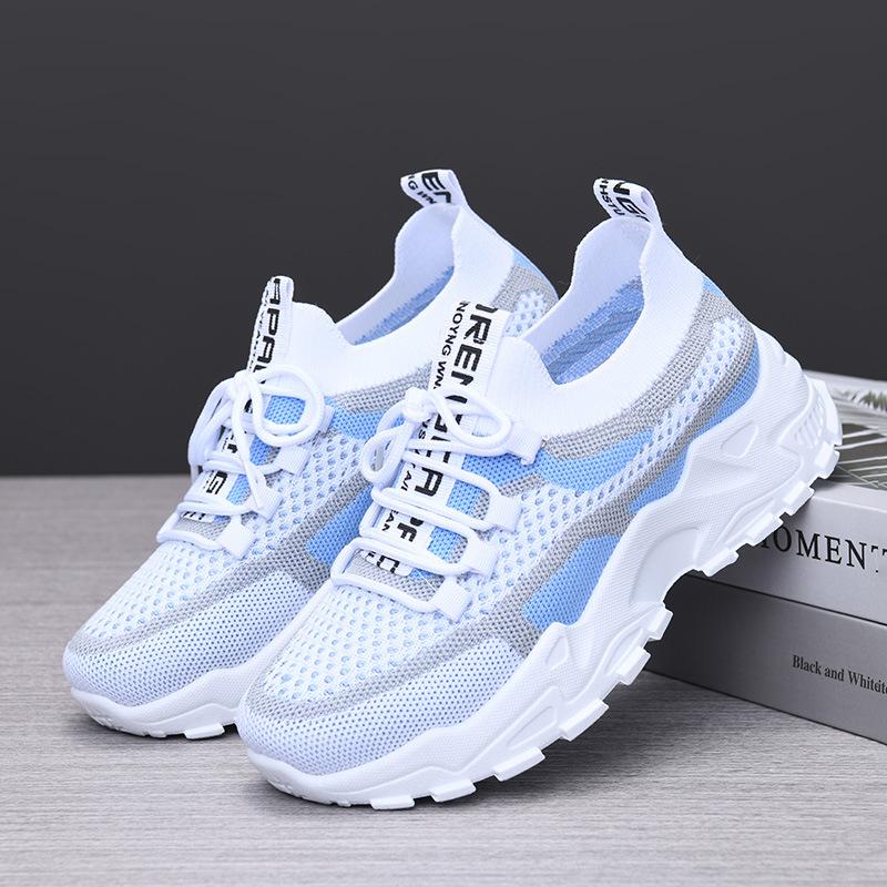 Women's Casual Sneakers Breathable Lace-Up Running Shoes Mesh Walking Shoes