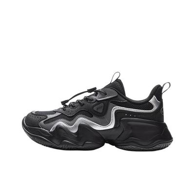 Li Ning Copii Serie Stil de Viață Sportiv Piele Sintetică Alien Fashion Confortabil Versatil Rebound Pantofi Casual Copii Pantofi Casual Negru YKCV250-1