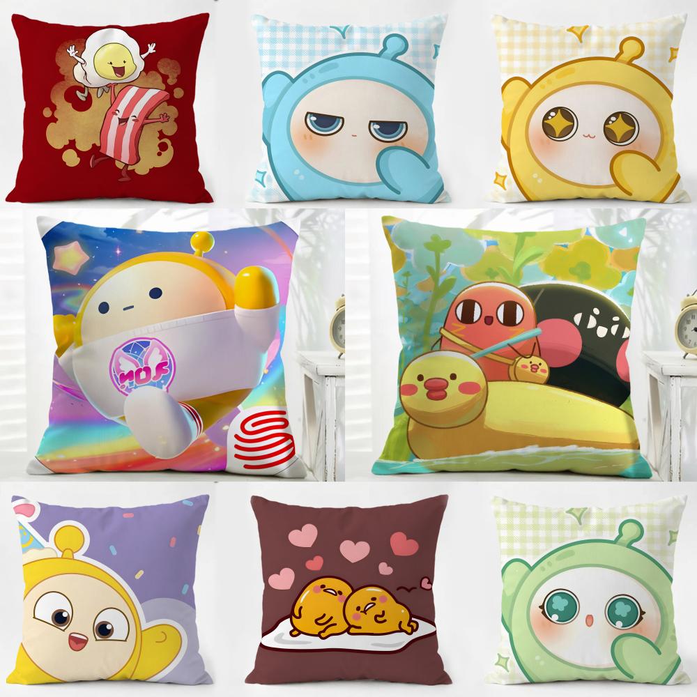 EEggy Party Cushion Cover Pillow Case Soft Friendly Fabric Concealed Zipper