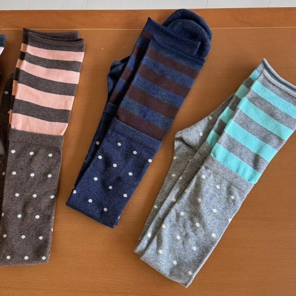 Polka Dot Tone High Socks Ins Style Long Stocking Fashion Girl Slouch Socks Autumn