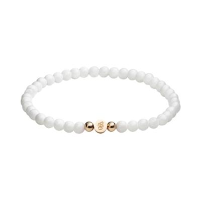 JACQUES du MANOIR JJG00304 Weißer Onyx Edelstein Armband