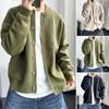Loose Long Sleeve Cardigan Solid Color Warm Coat Jacket Men Knitted Sweater  Spring Autumn