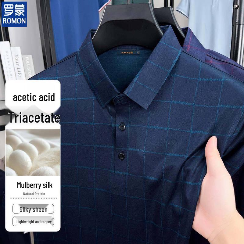 ROMON Men s Acetate Silk Blend Polo Shirt 2XL