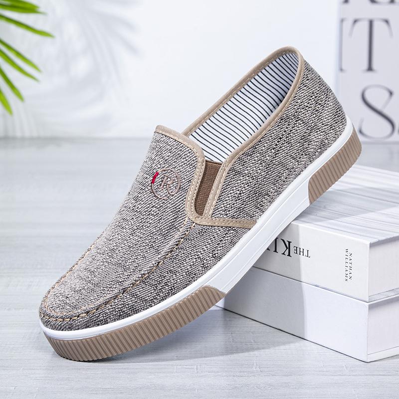 Students Middle-Aged And Elderly Casual Shoes Men'S Single Shoes Cloth Shoes Canvas One Pedal