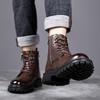 2023 Autumn Men's Black High-Top Martin Boots: Versatile British Style Casual Short Workwear