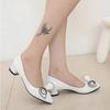 Spring New Women's High Heels Shallow Butterfly-knot Pointed Toe Low Pumps Womens Shoes Summer Plus Size 35-43