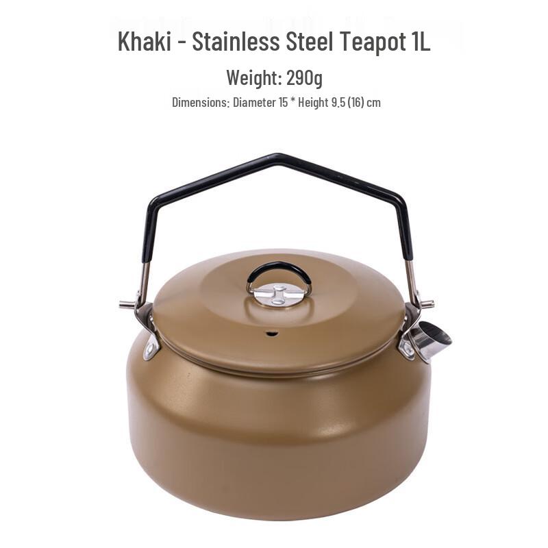 ZISIZ 1L 304 Stainless Steel Outdoor Kettle