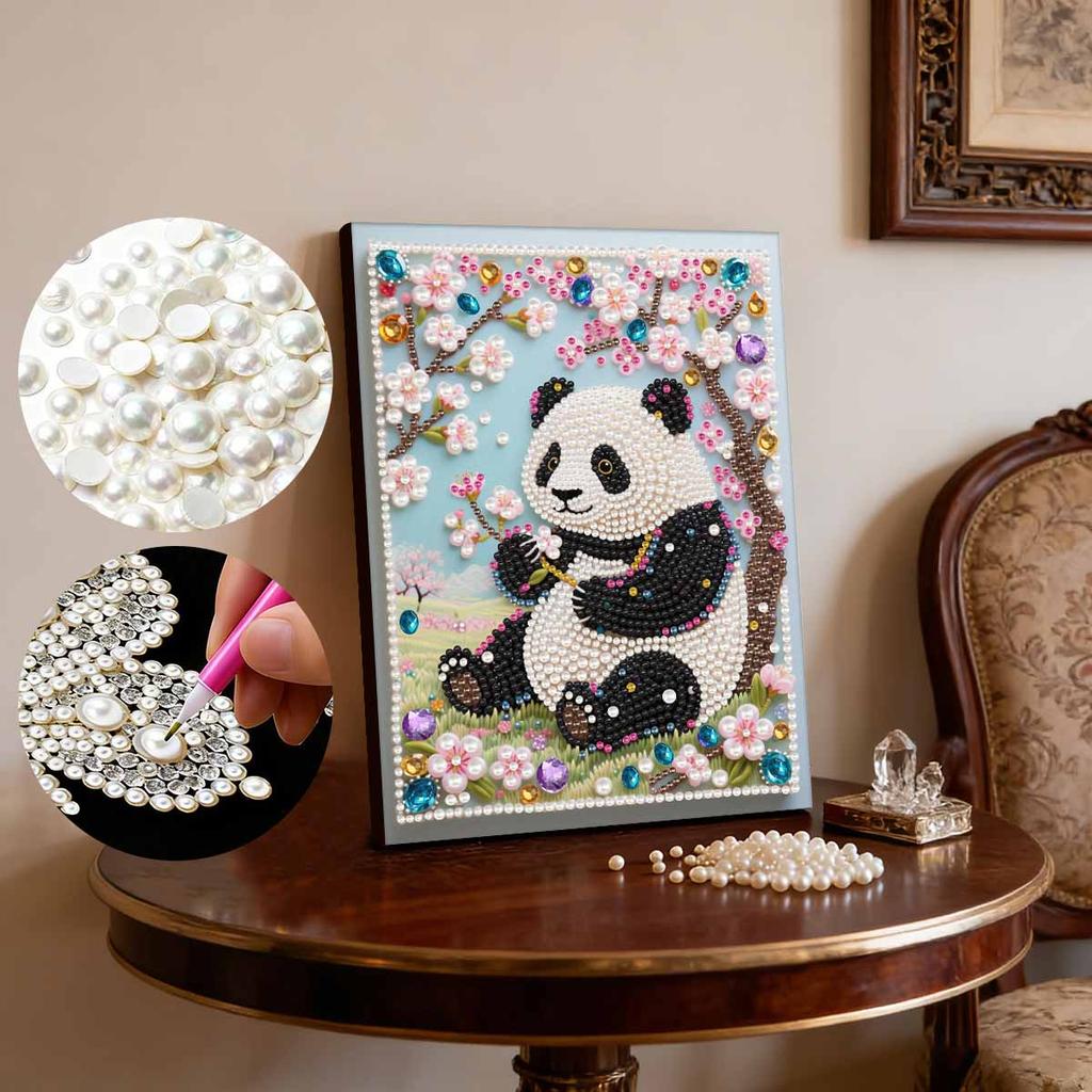 Pearl Painting Kit The Panda Under The Tree Frameless Handicraft DIY Bedroom Decoration Living Room Wall Art Room Decoration Art Craft Decoration