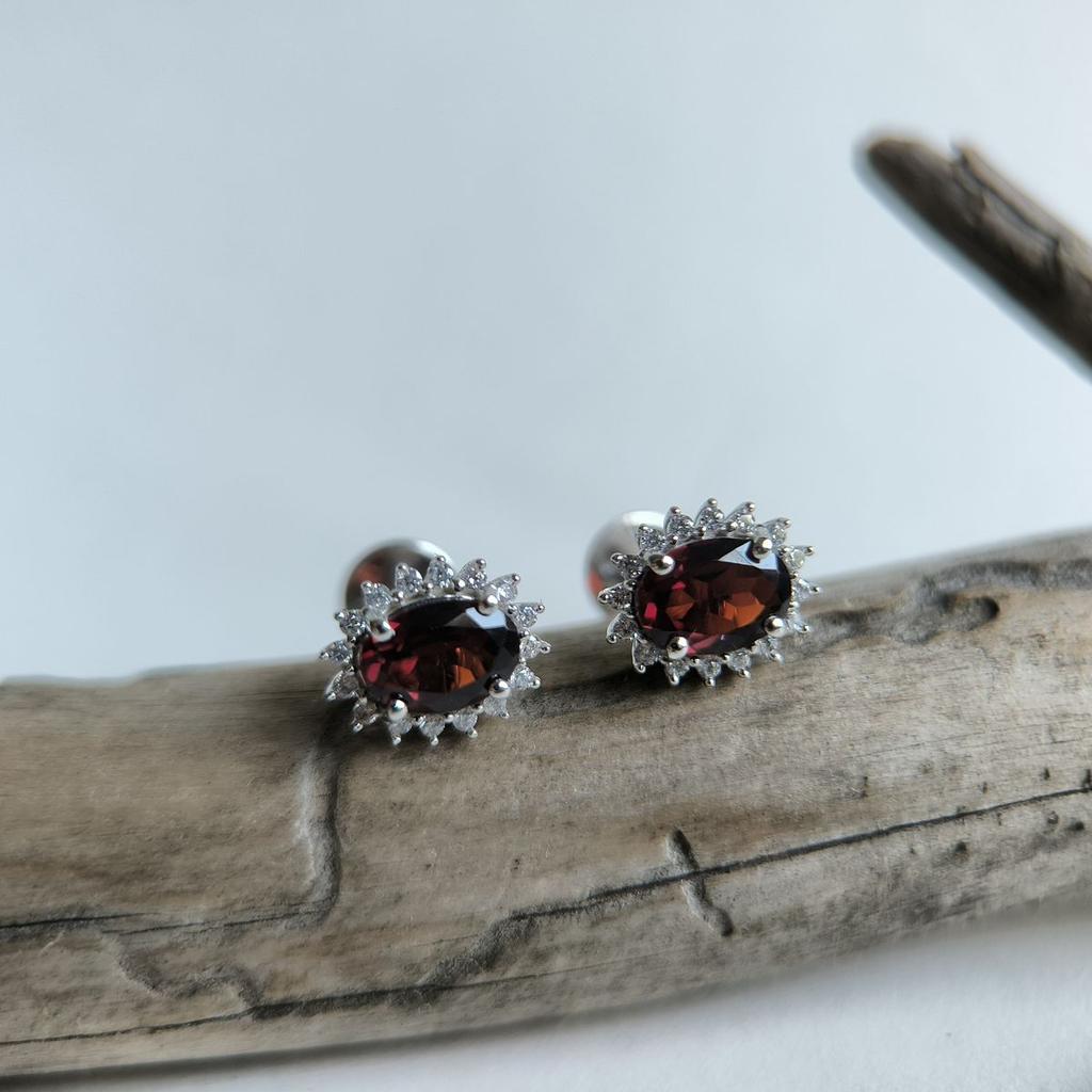 Silver Earrings with Natural Garnet 2.15ct (2191469)