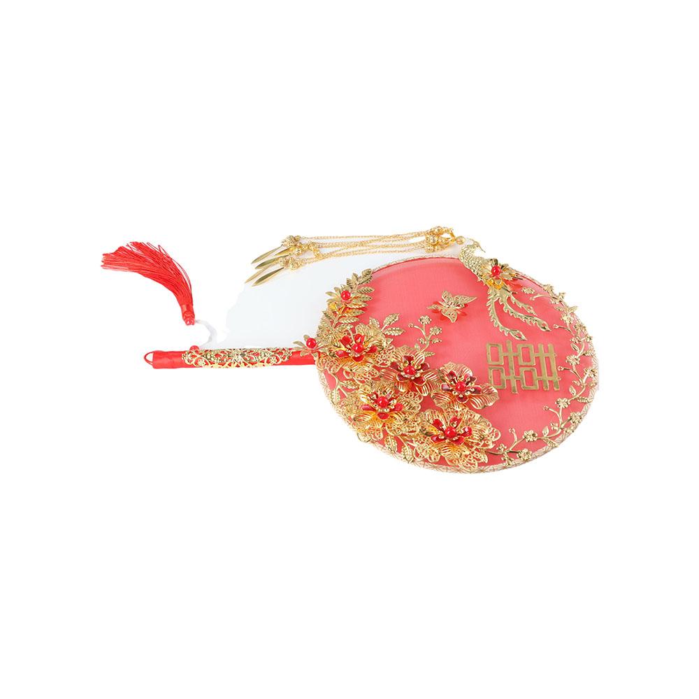 Ceremony Bride Xiuhe Finished Product Decorative Fan Bride Group Fan Round Fan Tuan Fan Xiuhe Clothes Fan Hand Holding Fan