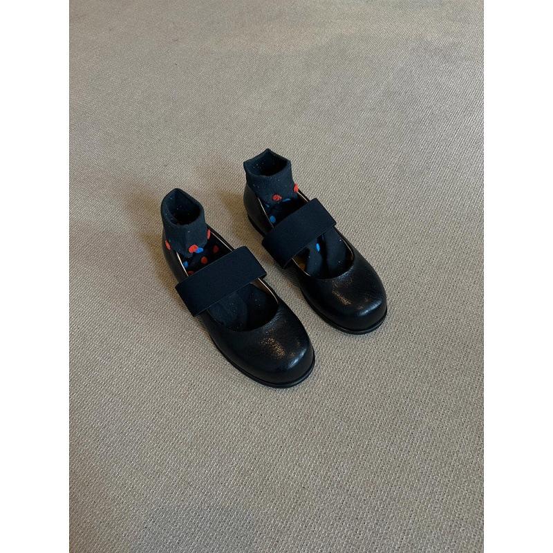 Sheepskin version~ Mary Jane shoes women's ballet style shallow mouth flat-soled single shoes genuine leather retro round head one-pedal small leath
