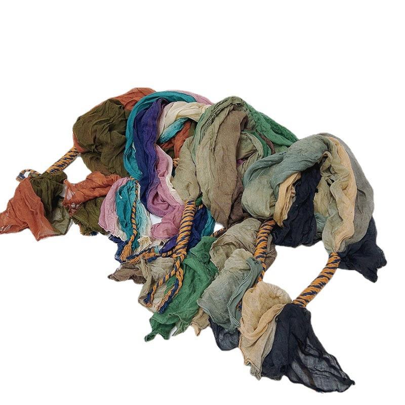 Retro Pleated Color Matching Gradual Change Scarf Soft Versatile Slender Silk Scarf Women'S Warm Neck Scarf Shawl