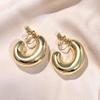 Vintage Oversize Chunky Round Circle Clip Earring for Women C Shape Tube Thick Without Pierced Hoop Earclips Jewelry Trendy