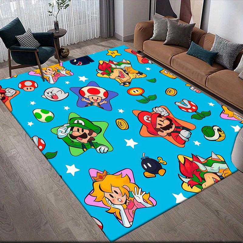 Super Mario All-Star Full Print Anti-Slip Floor Mat, Rectangular Carpet for Bedroom & Living Room