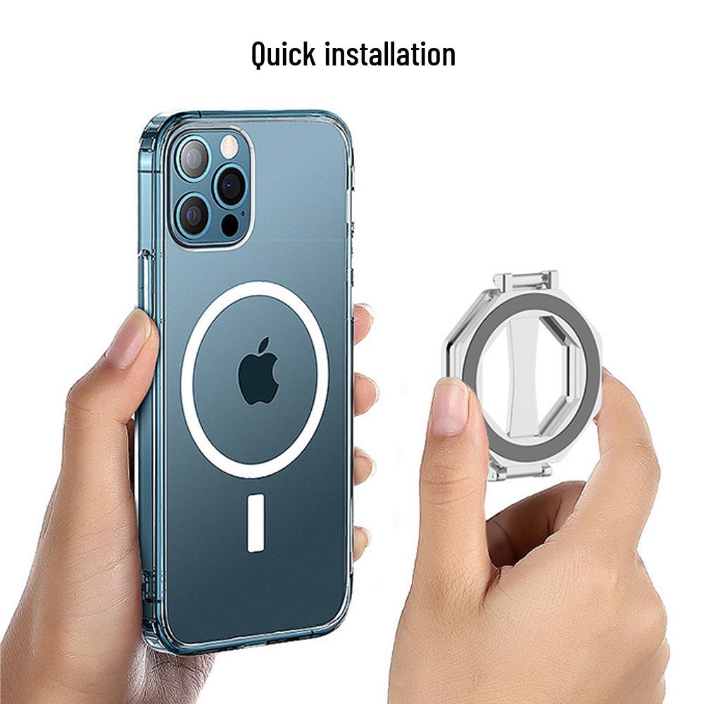 Dual-Sided Magnetic Phone Holder - Alloy Foldable Stand for Desktop & Car