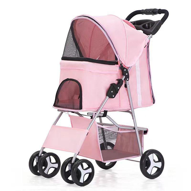 Leichter, zusammenklappbarer Haustier-Buggy mit vier Rdern fr Katzen und  Hunde  zu niedrigen Preisen im Onlineshop Joom kaufen