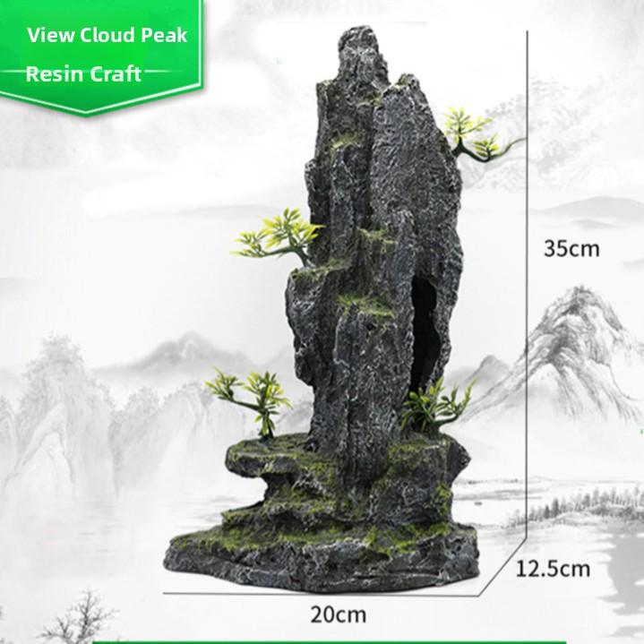 Aquarium Decorative Scenery Rocks Fish Tank Turtle Shrimp Hideout Artificial Mountain Pet Fish Tank Decoration Accessories