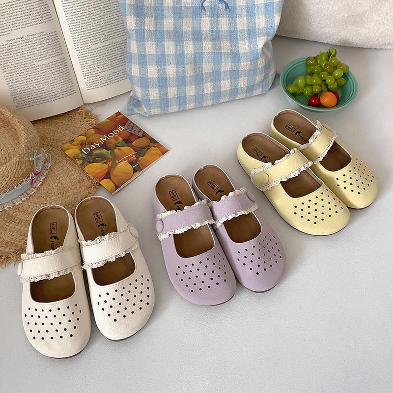 Fashion House Slippers Platform Cover Toe Shoes Slipers Women Slides 2025 Flat Soft Retro Shoes Woman 2025 Slippers Flat Pantofle Platfo