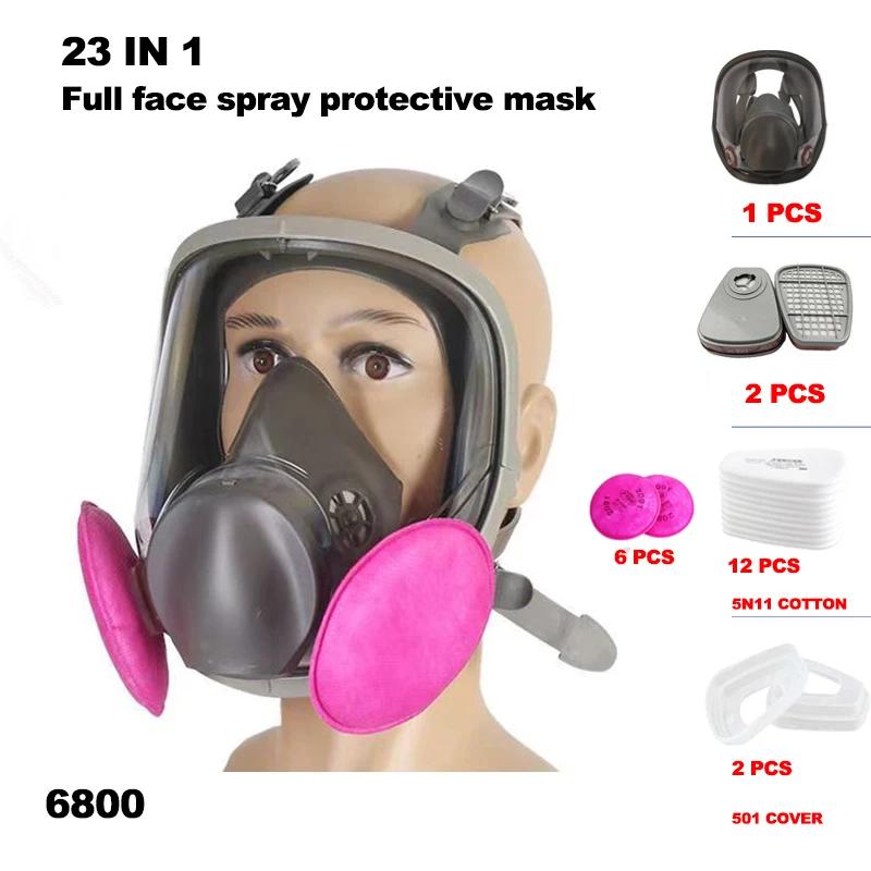 Máscara de Gas 6800 de Cara Completa Máscara Protectora contra Aerosoles Máscara de Gas Industrial Respirador Máscara de Gas de Nuevo Tipo Protección contra Formaldehído