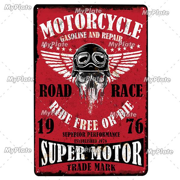 Motorbike Metal Sign Vintage Plaque Tin Sign Wall Decor For Garage Plate Crafts Art Ride Or Die Poster Gift Custom Drop Shipping