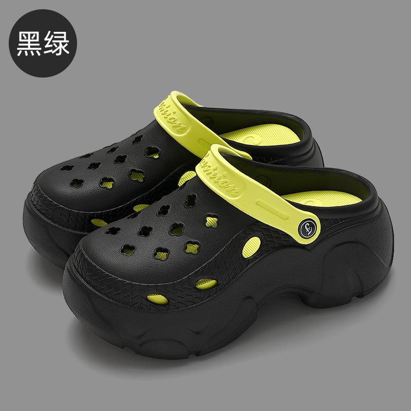 

Модные повседневные женские кроссовки EVA Crocs 36 чёрный/зелёный