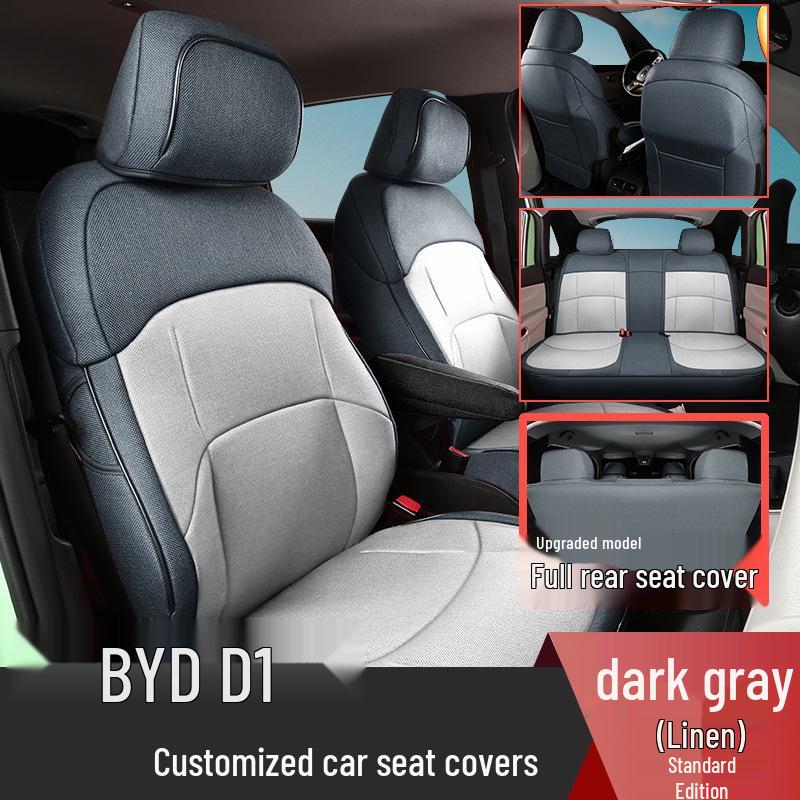 All-Season Linen Car Seat Covers for BYD D1 - Full Coverage