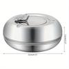 Stainless Steel Ashtray with Lid - Windproof, Rust Proof, Suitable for Home, Office, and Outdoor Use