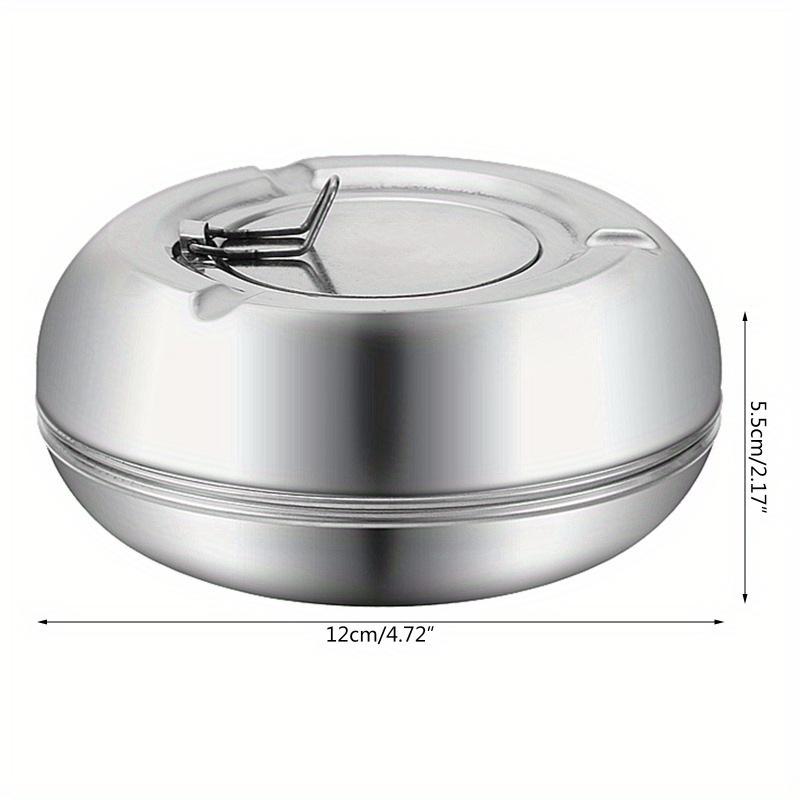 Stainless Steel Ashtray with Lid - Windproof, Rust Proof, Suitable for Home, Office, and Outdoor Use