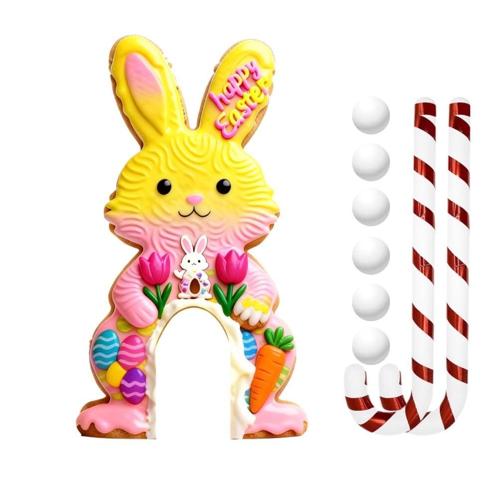 

Candy Cane Sticks Gingerbread Golf Set Equipped With Club Portable Design Festive Party Decorations Mini Golf Course жёлтый