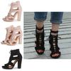 Sophisticated Women's Open Toe Lace Up Ankle Sandal Boots With Roman Style