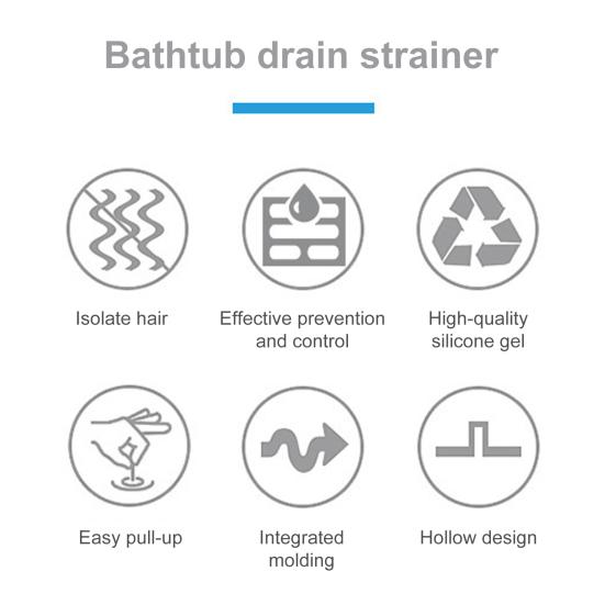 Bathroom Sink Drain Strainer Silicone Bathtub Hair Collector with Anti-Blocking Basket Sink Stopper for Home Bathroom Sink Floor Drain