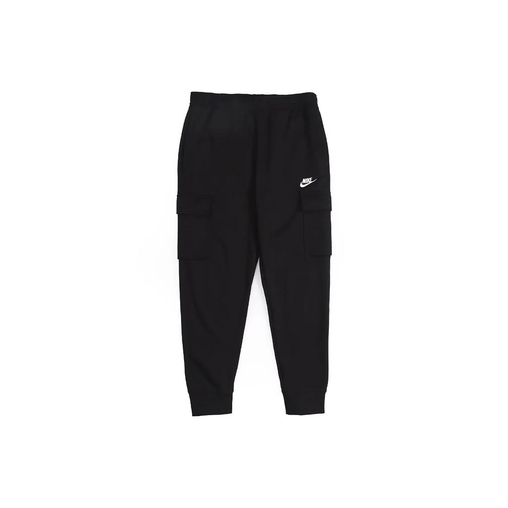 Nike Letter Logo American Vintage Embroidered Hoodie And Fleece Warm Cuffed Pants Sweatshirt Set Men Sweatshirt Set Black DX0542-010+CD3130-010