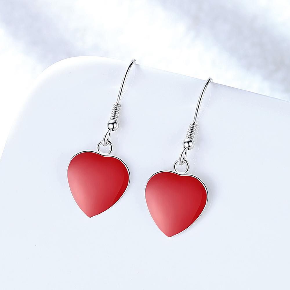 Cercei cu inimă roșie mare, la modă la modă, pentru femei, simpli, drăguți, dulci, exagerați, în formă de inimă, cercei asortați
