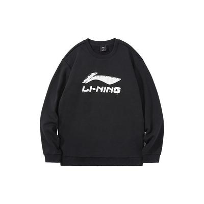 Li Ning Sports Lifestyle Serie Buchstabenlogo Pullover Fleece Warmes Sweatshirt Herren Sweatshirt AWDTD87-2