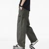 American Solid Color Simple Trendy Brand Splicing Tooling Casual Pants Men's Loose Wide Legs Drape Pure Cotton Scimitar Long Pants