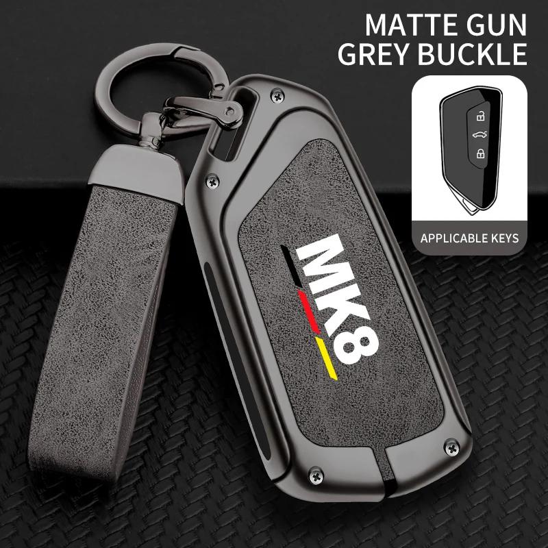 Auto Tpu Zinc Alloy Key Case Bag For Vw Volkswagen Golf 8 Mk8 Car Key Chain Car Metal Key Shell Interior Decoration Accessories