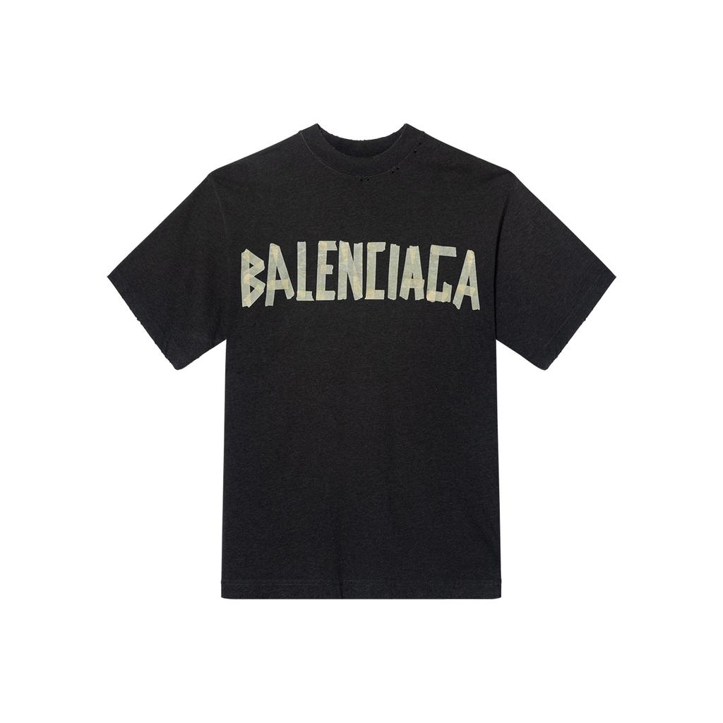 Balenciaga TAPE TYPE SS24 T Shirt Regular Fit Unisex Dark Gray 739784TOVA98519