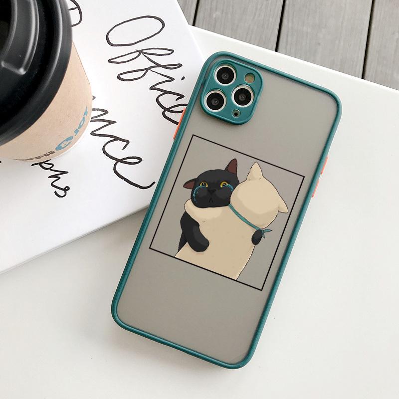 Funny Cartoon Cat Phone Case For iPhone 7 8 Plus SE2 X XR XS MAX For Iphone 15 14 12 13 Mini 11 Pro Max Cute Animal Back Cover