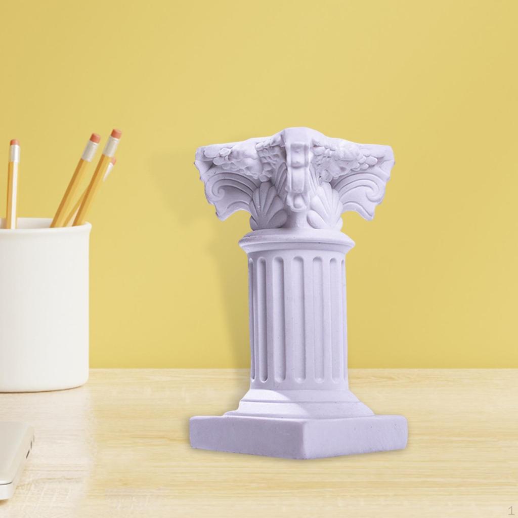 Miniature Roman Pillar Statue Pedestal Stand Candle Holder Greek Column Sculpture Figurine for