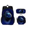 Soccer Backpack, Pencil Case, Ice Pack, 3Pcs Set, New Football Print, Best Partner for Male and Female Students Going To School
