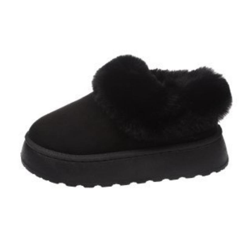 

Женские утепленные подкладкой мягкие толстые подошвы на платформе противоскользящие уличные утолщенные теплые легкие удобные хлопковые туфли-стремена зимние ботинки 36