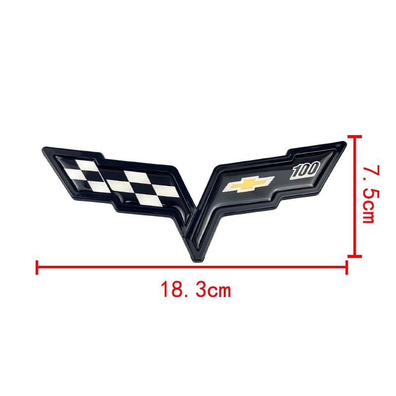 3D ABS Car Emblem For Chevrolet Corvette C5 C6 C7 C8 Rear Trunk Front Hood Sticker Replacement Badge Exterior Decoration