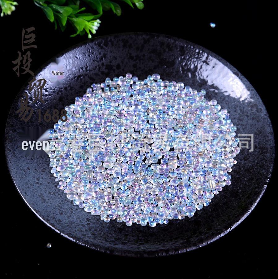 

Electroplated Moonstone Crushed Stone Decoration for Walls, Bonsai, Nail Art, and Phone Cases. 5-7mm, 500g