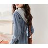 Fashionable Casual Denim Dress Long Sleeve Fake Two Piece Stitching Autumn Women Outfit Elegant Versatile