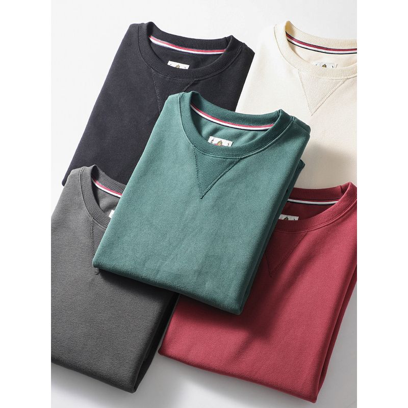 Trendy Spring and Autumn Retro Crew Neck Pullover Export Sweatshirt