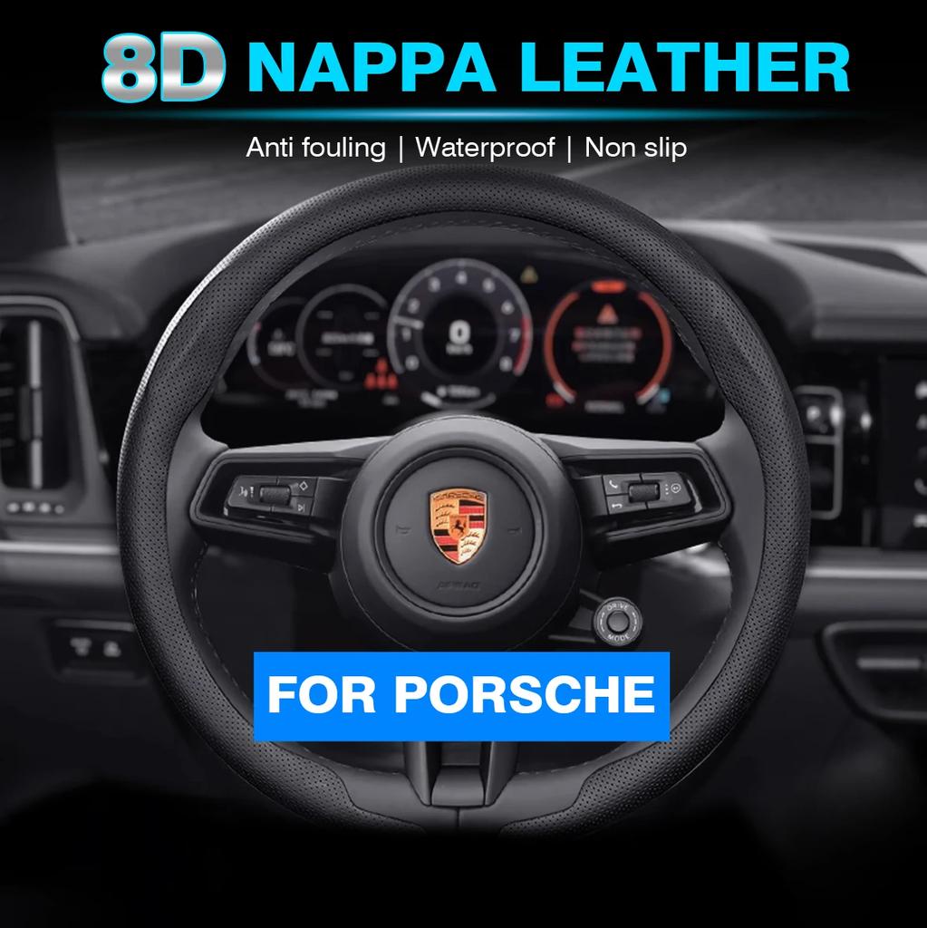 Compatible with Porsche Steering Wheel Covers for Cayenne, Taycan, Macan, Panamera, 718, 911, and Cayman Covers.