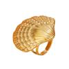 Casual Resort Ocean Series Shell Stainless Steel 18K Gold Titanium Ring