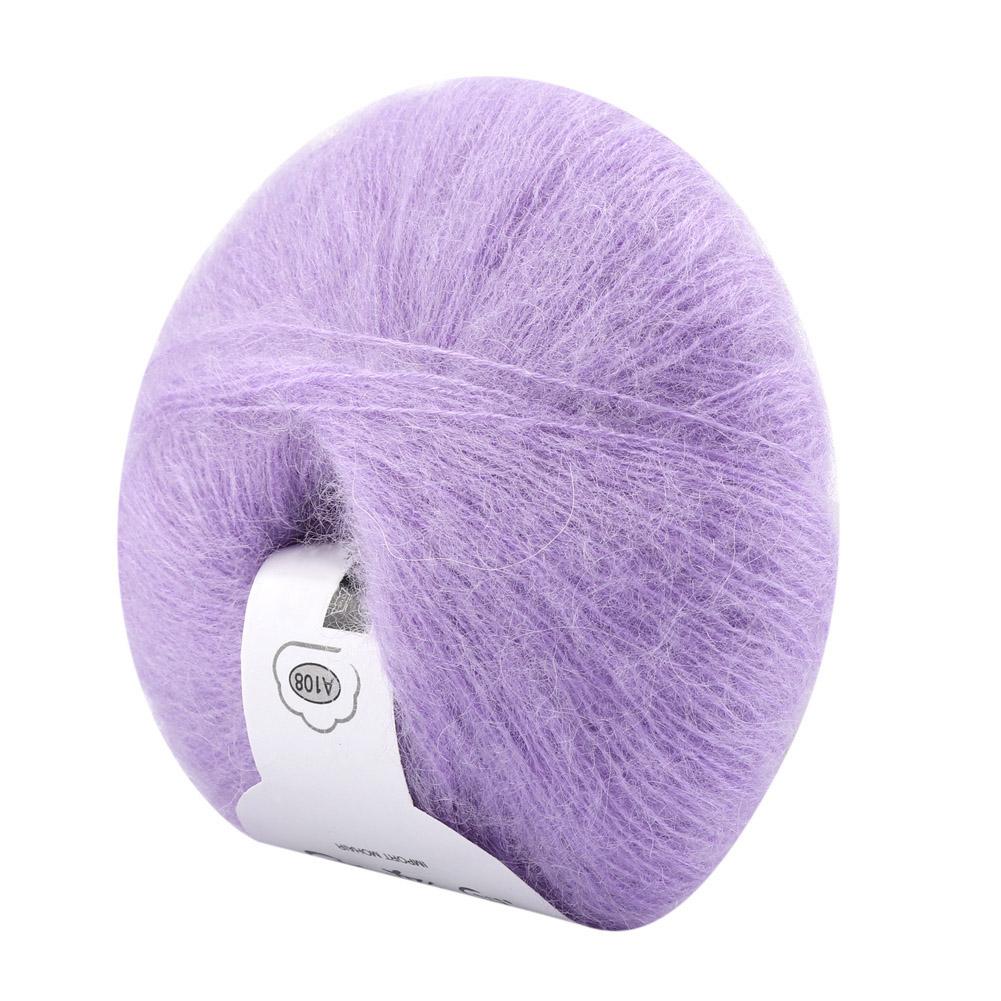 Weiches Mohair-Strickwollgarn, DIY-Schal, Häkelgarn, Zubehör (lila)