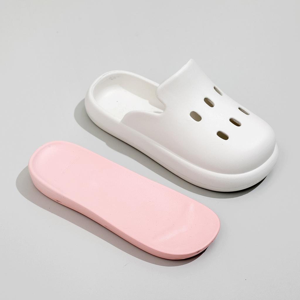 Zapatillas de Verano de Suela Gruesa para Mujer Hechas de Material EVA, Inodoras, Antideslizantes, Resistentes al Desgaste, Zapatillas de Suela Blanda Cómodas y Casuales