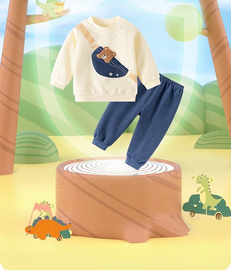 Jungen Baumwoll-Sweatshirt & Lange Hose - 2-teiliges Frühling/Herbst-Set